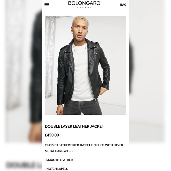 Bolongaro Trevor Double Layer Leather Jacket (Perfecto Motorcycle Jacket) - Picture 8 of 10